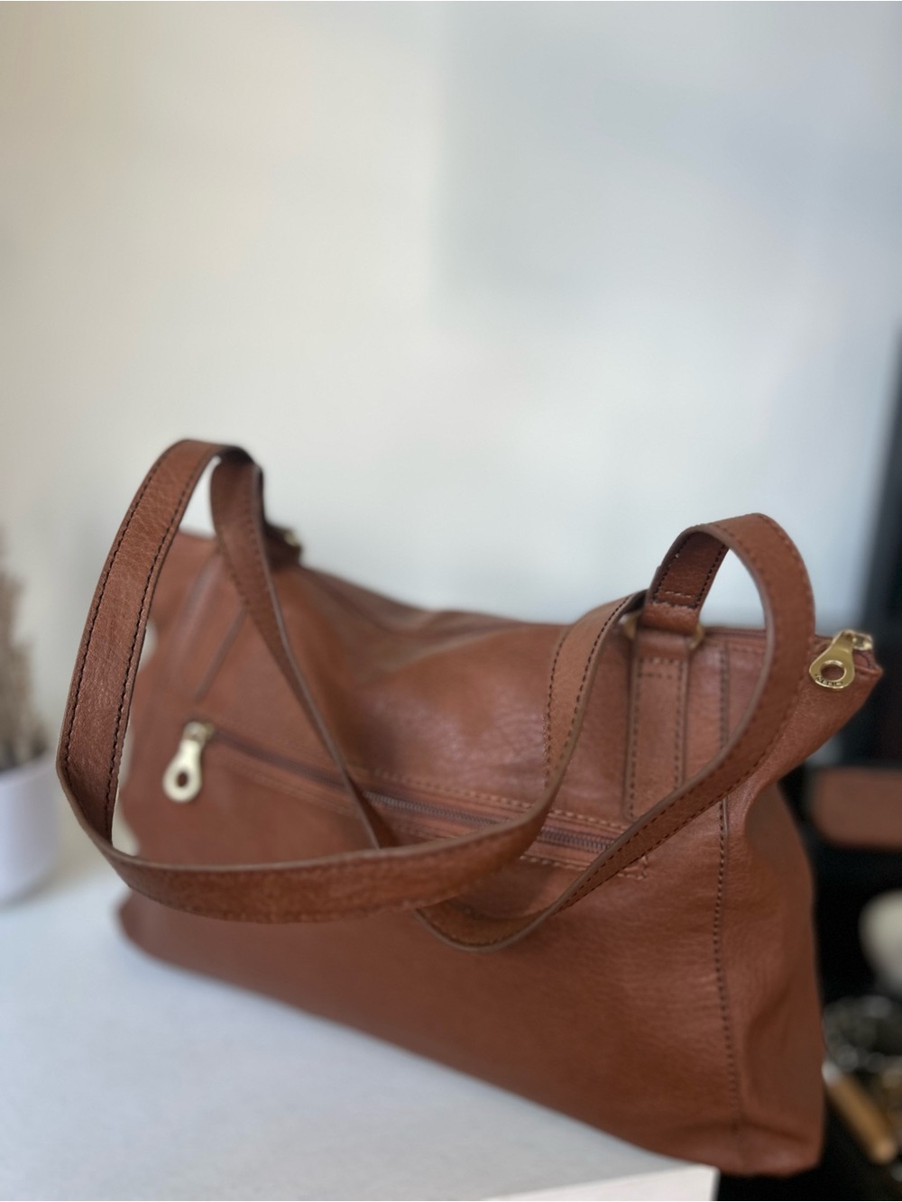 Relic Brown Multi-Panel Leather Tote Bag - Picture 5 of 11